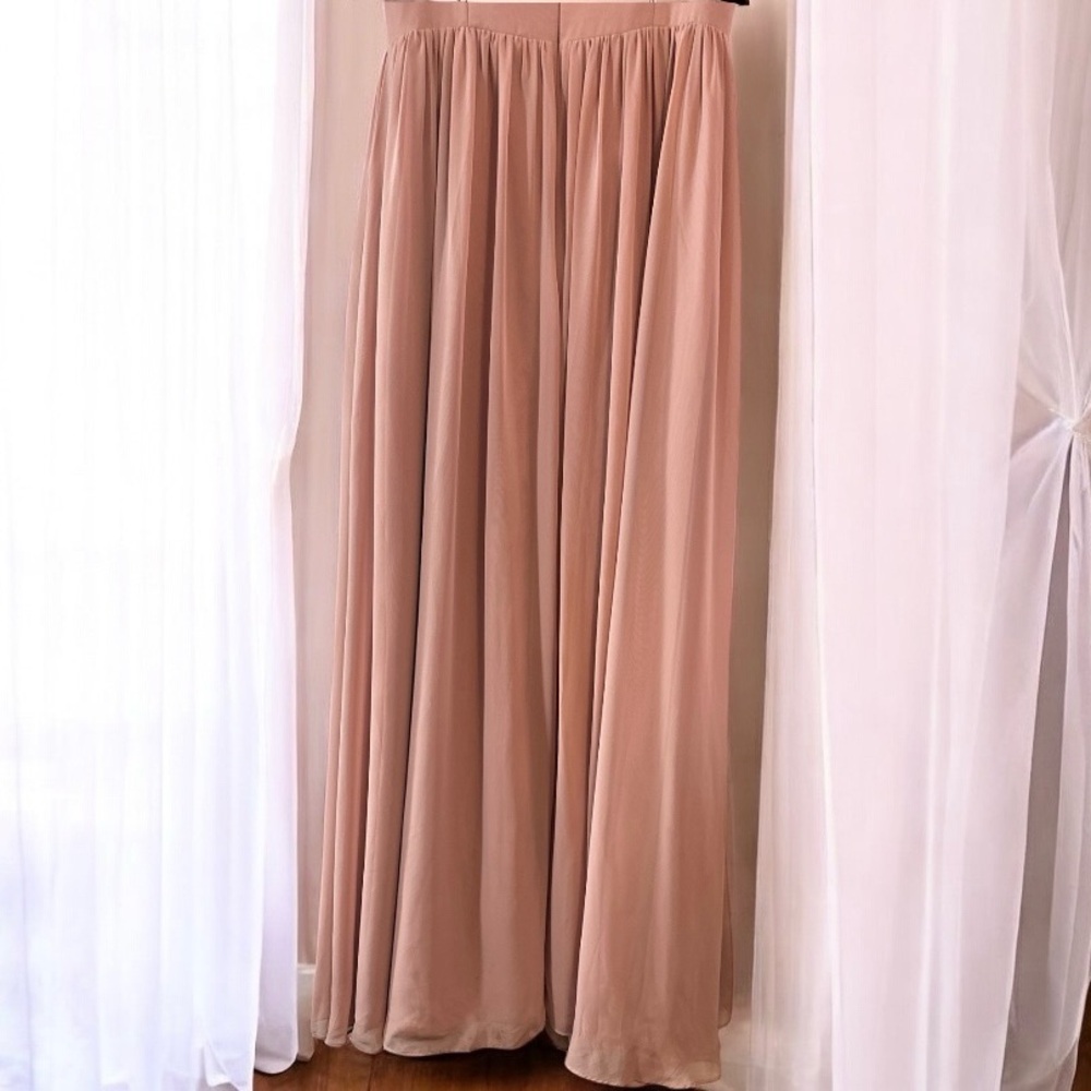AZAZIE Cleobella A-Line Sweetheart Lace Chiffon Dress Maxi 10 Dusty Rose Blush - Picture 8 of 15